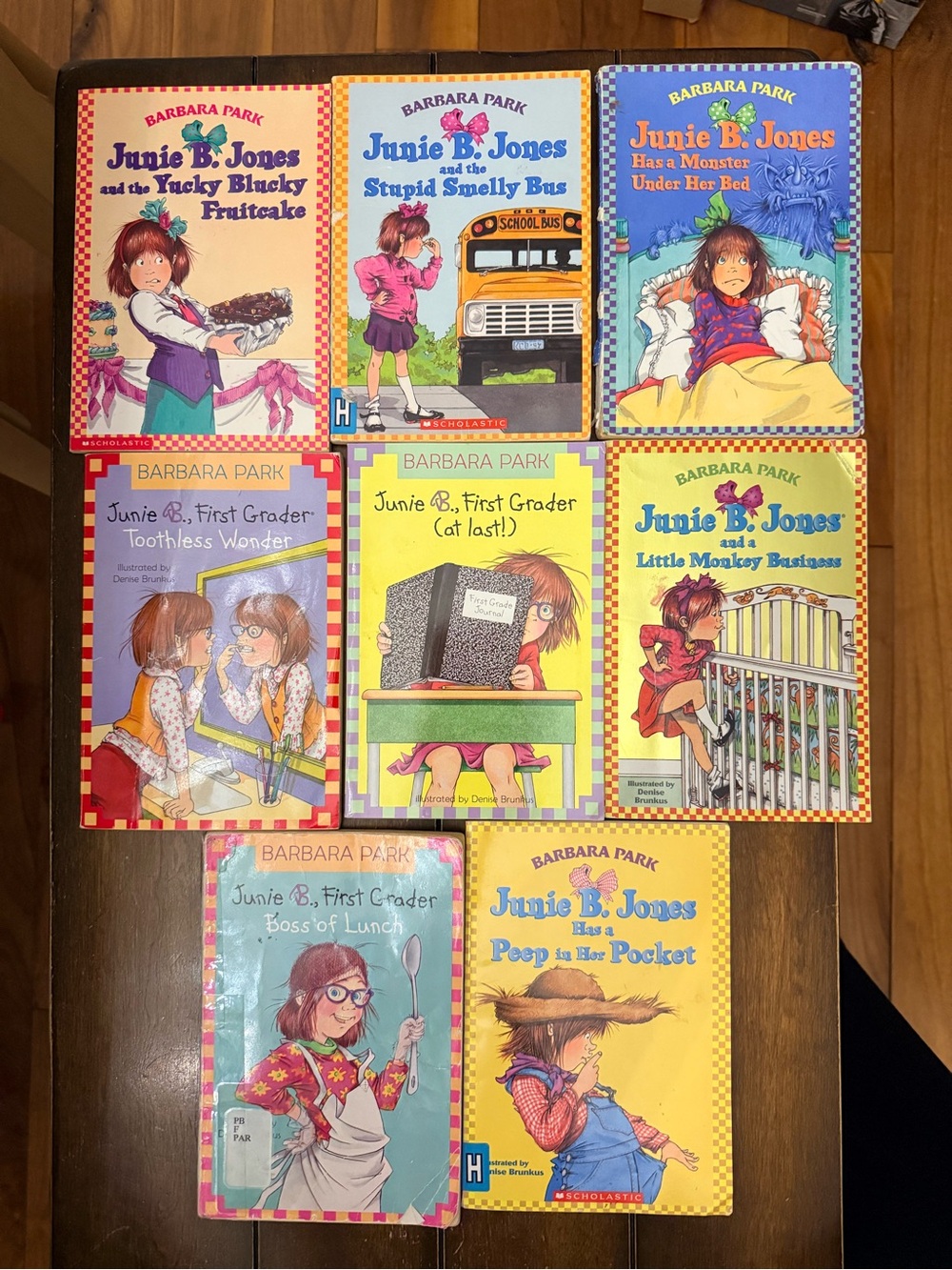 Junie B. Jones Kids Book Set of 8 Yellow, Blue, Red Covers